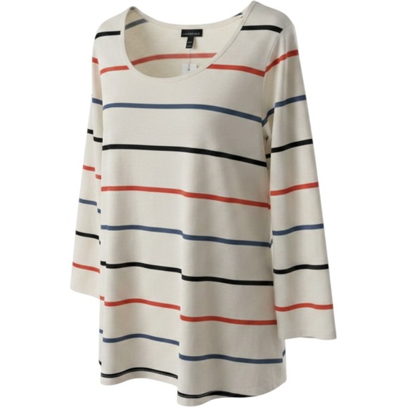 Lane Bryant Tops - Lane Bryant Swing Collection Striped Tunic Top Ivory Navy Orange 18/20 NWT